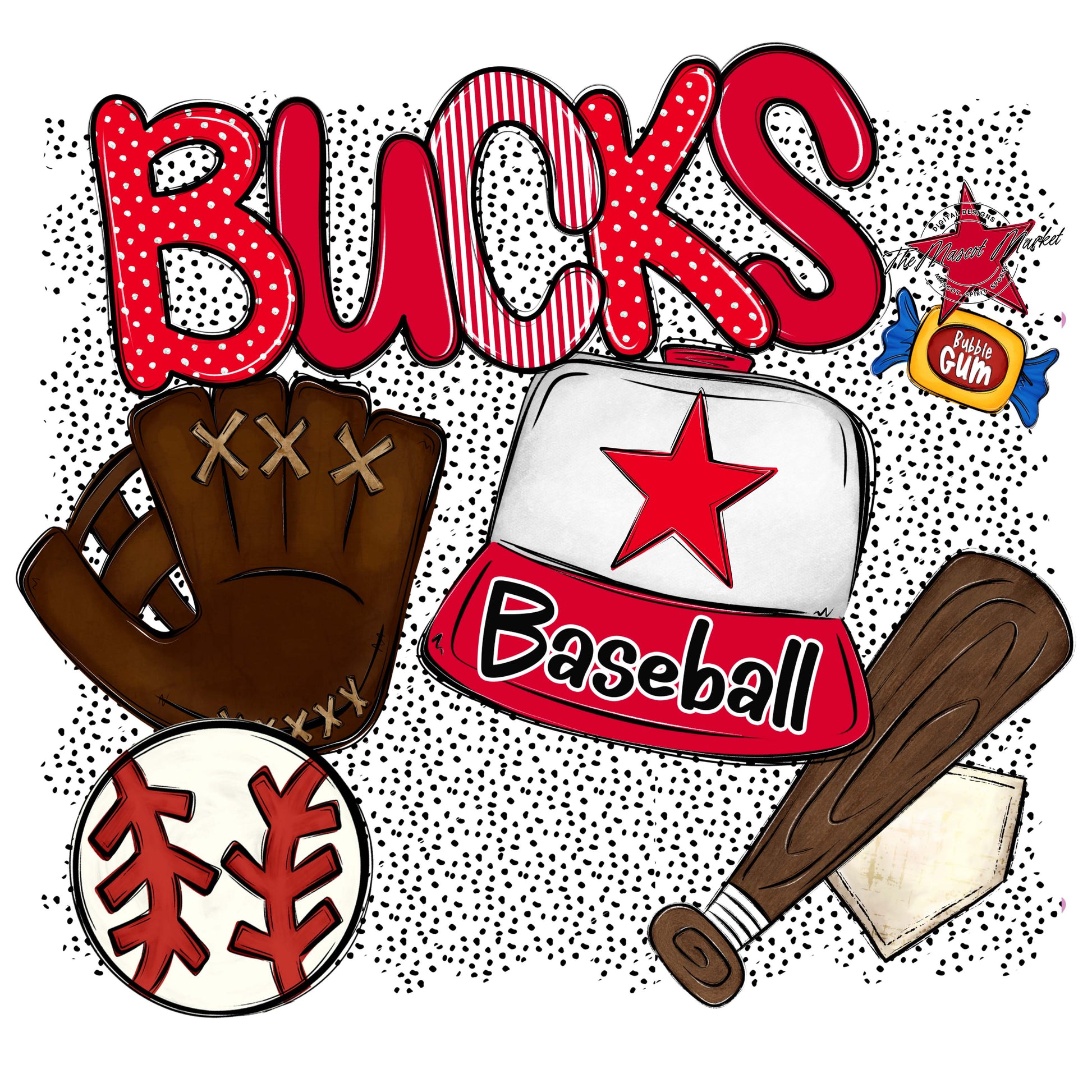 Bucks Baseball Spirit-Red