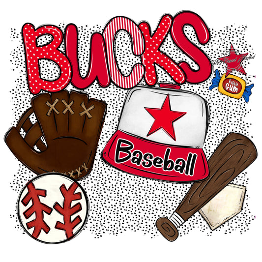 Bucks Baseball Spirit-Red