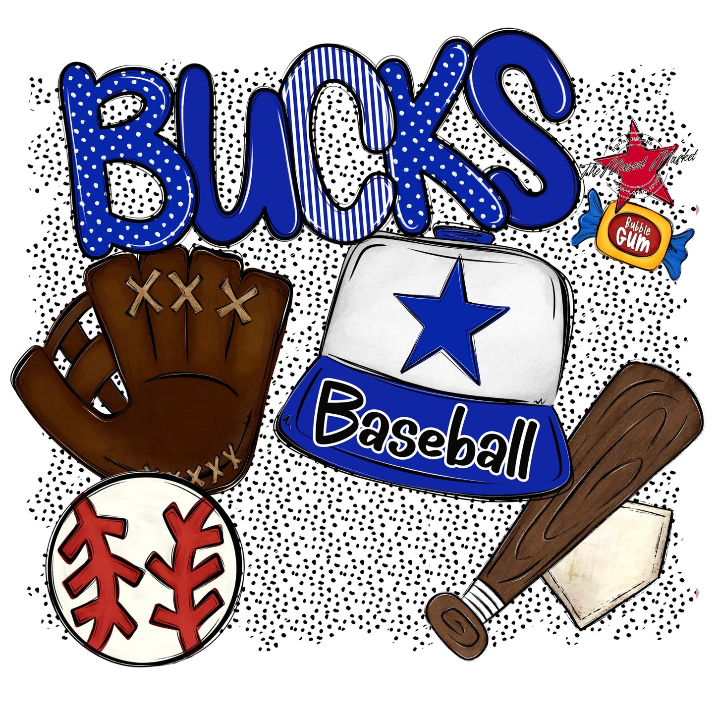 Bucks Baseball Spirit-Royal Blue