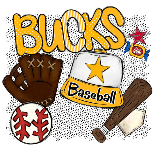 Bucks Baseball Spirit-Yellow