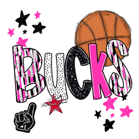 Bucks Basketball Scrape-Pink