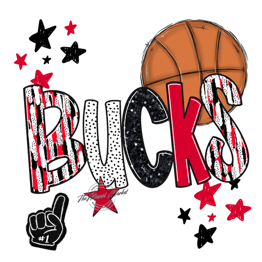Bucks Basketball Scrape-Red
