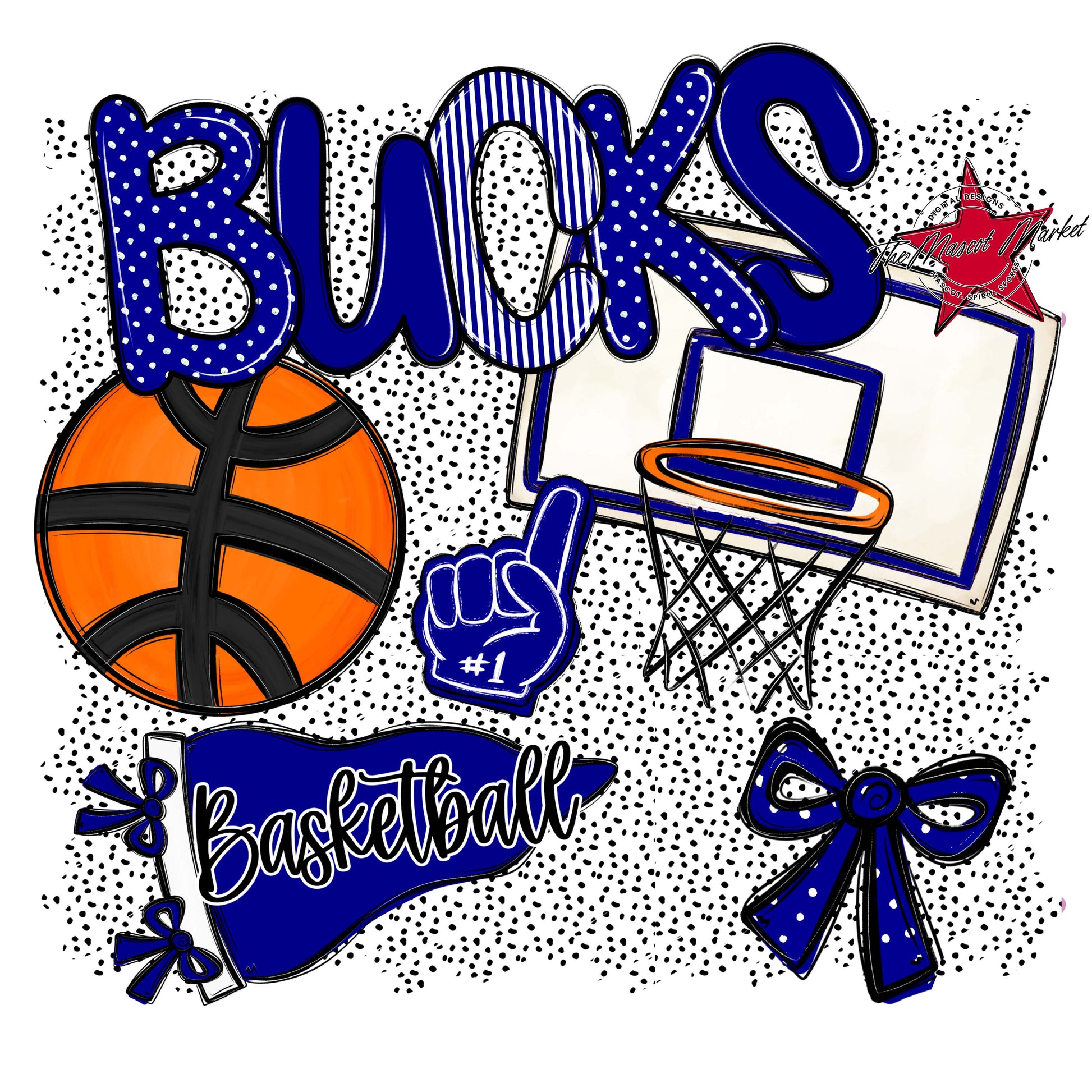 Bucks Basketball Spirit-Blue