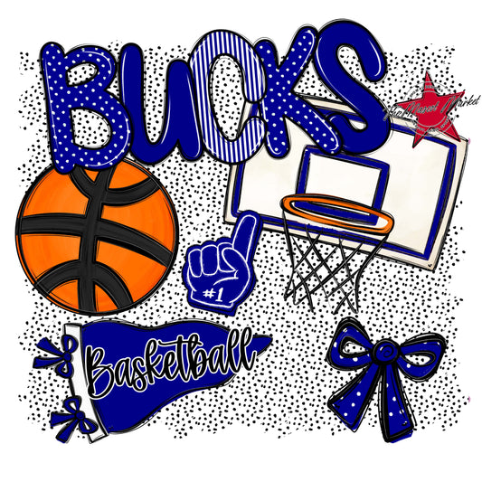 Bucks Basketball Spirit-Blue