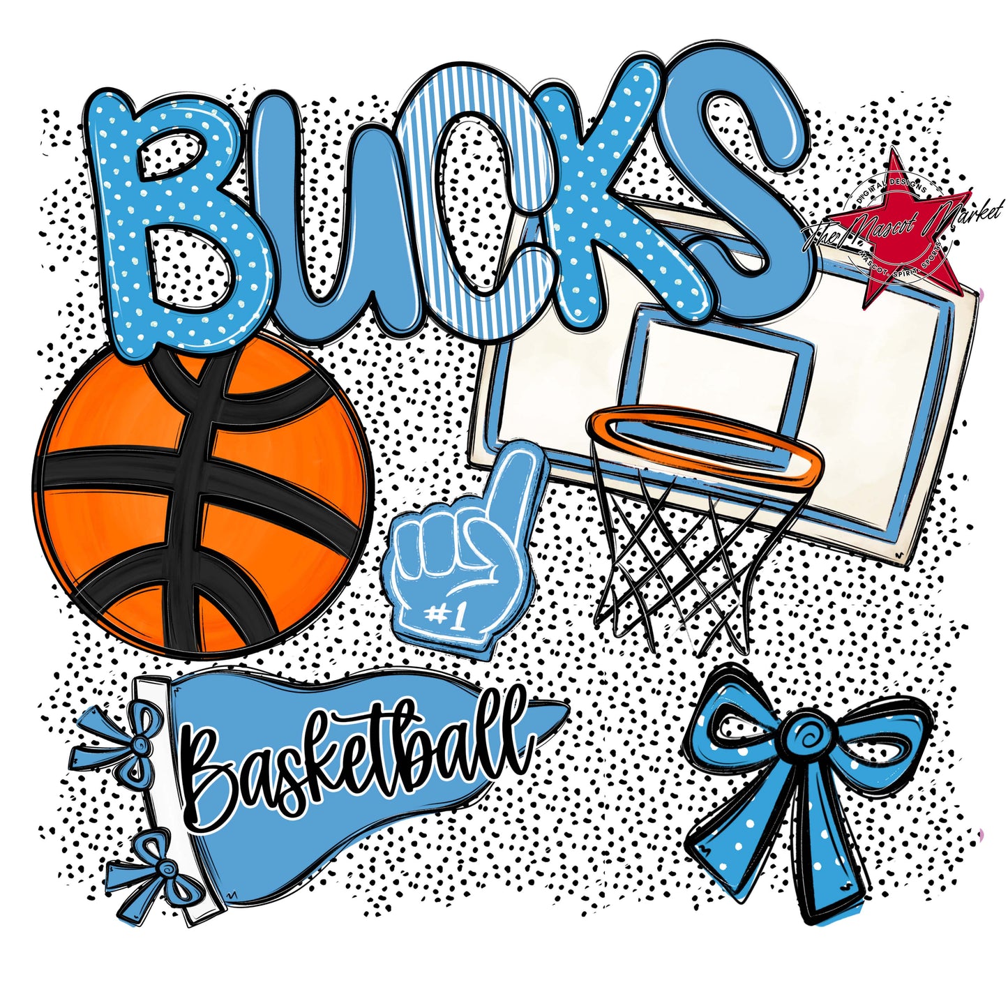 Bucks Basketball Spirit-Carolina Blue