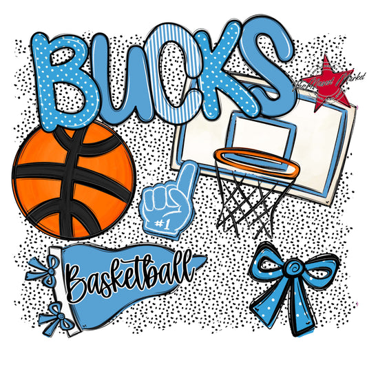 Bucks Basketball Spirit-Carolina Blue