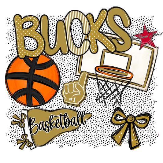 Bucks Basketball Spirit-Gold