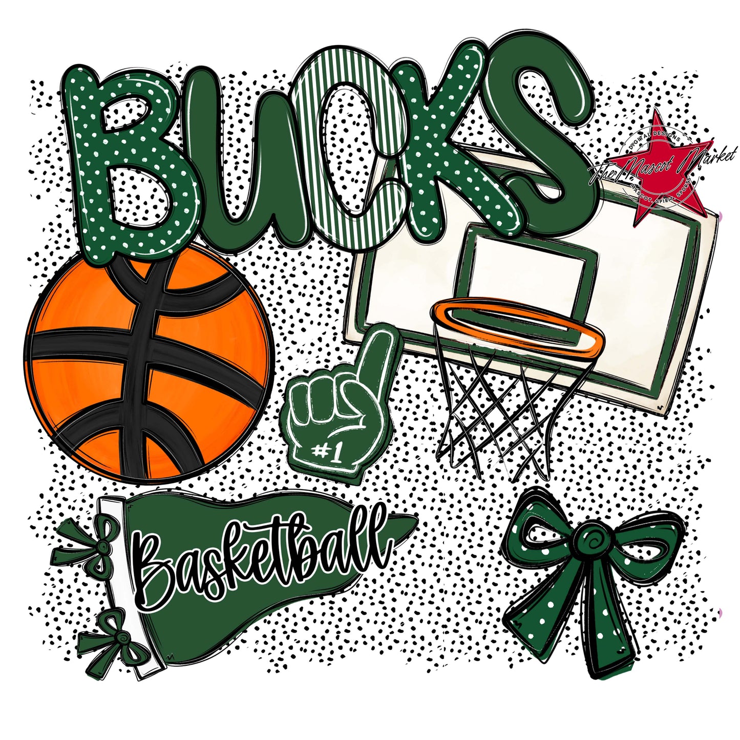 Bucks Basketball Spirit-Green