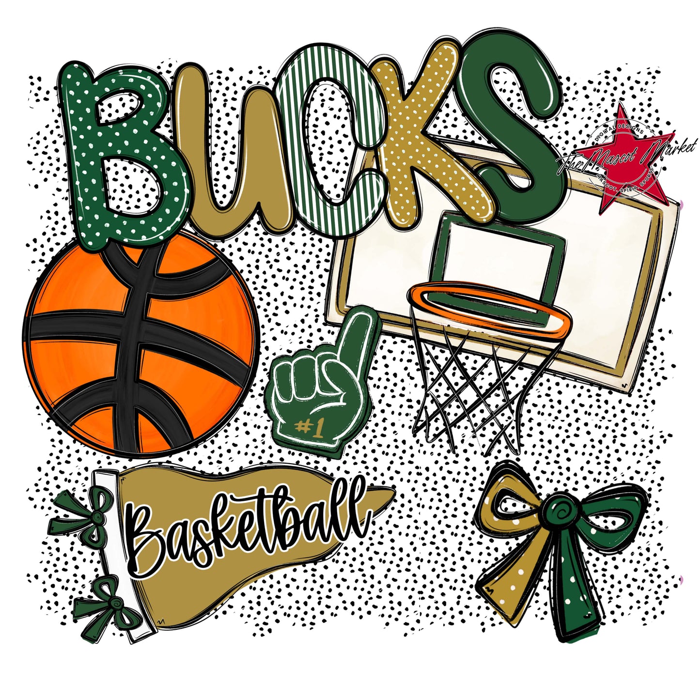Bucks Basketball Spirit-Green & Gold