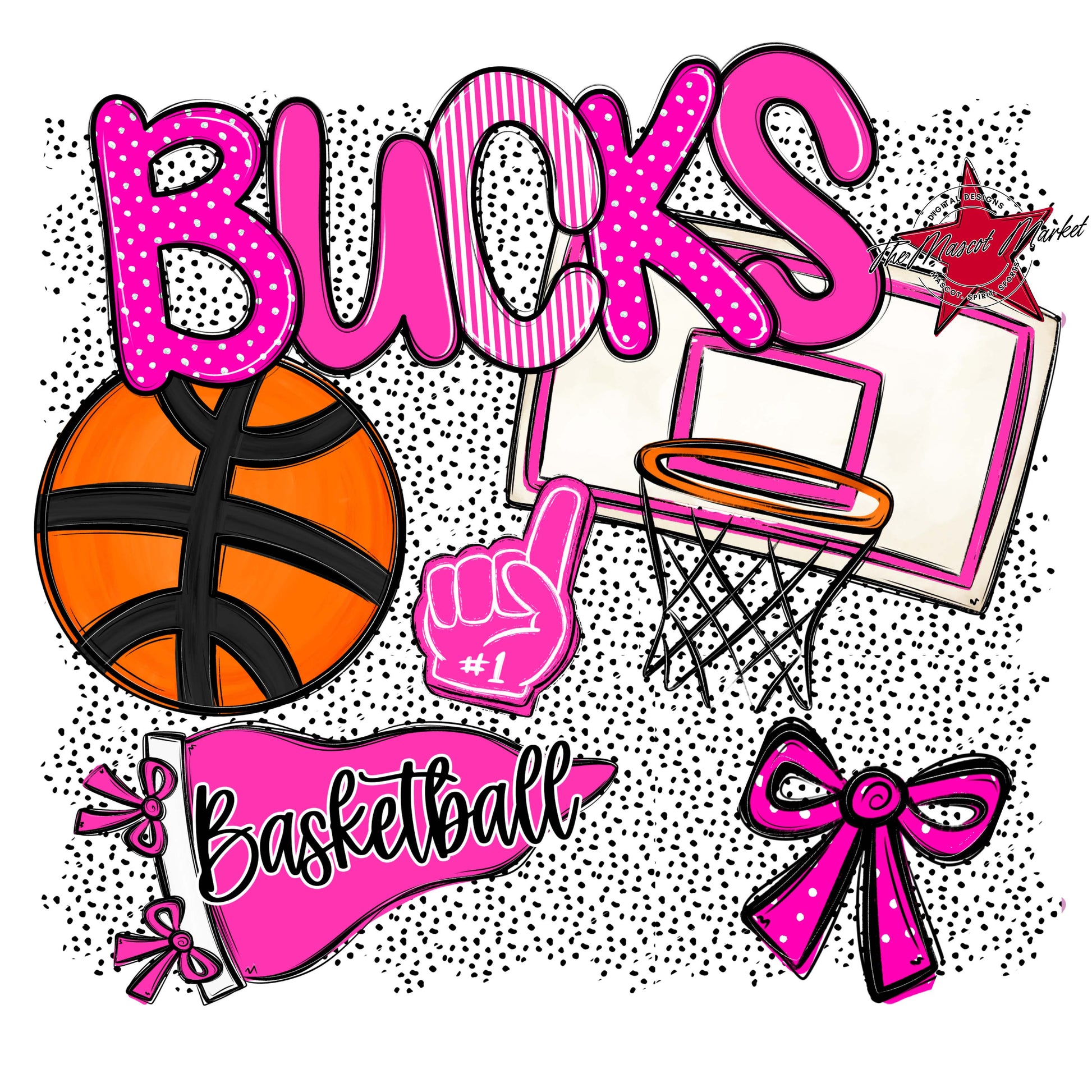 Bucks Basketball Spirit-Pink