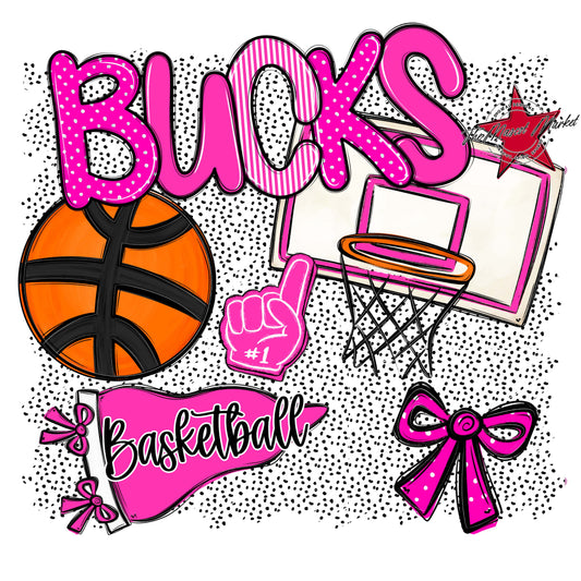 Bucks Basketball Spirit-Pink