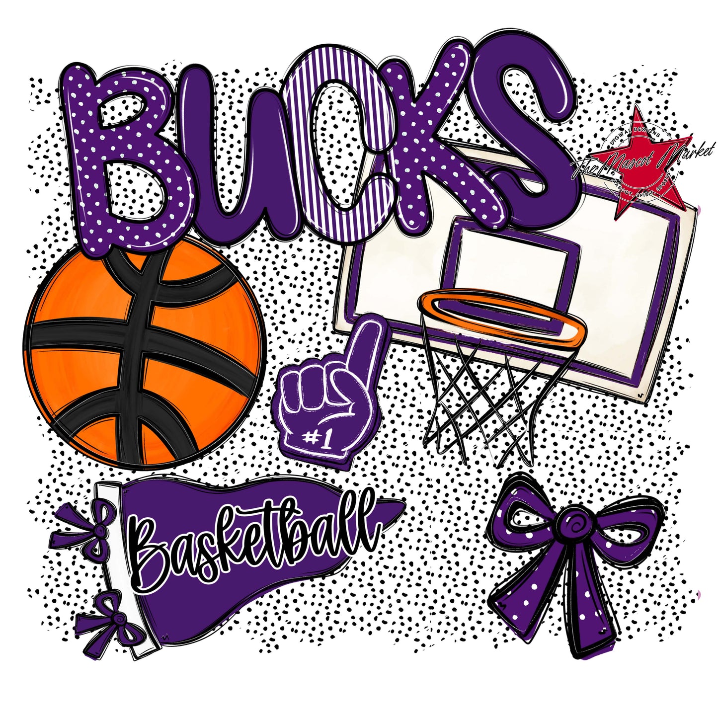 Bucks Basketball Spirit-Purple