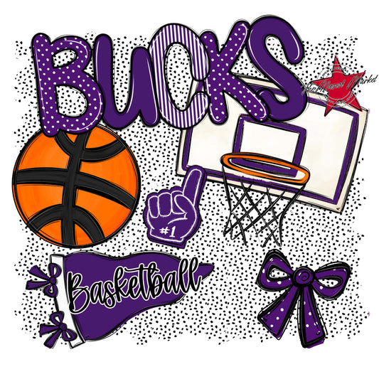 Bucks Basketball Spirit-Purple