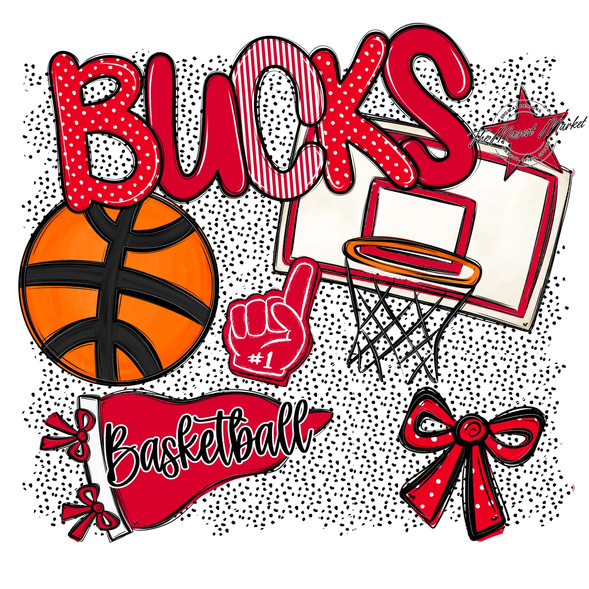 Bucks Basketball Spirit-Red