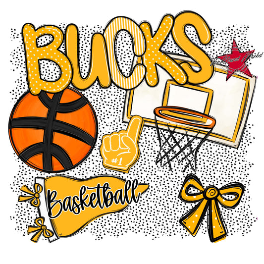 Bucks Basketball Spirit-Yellow