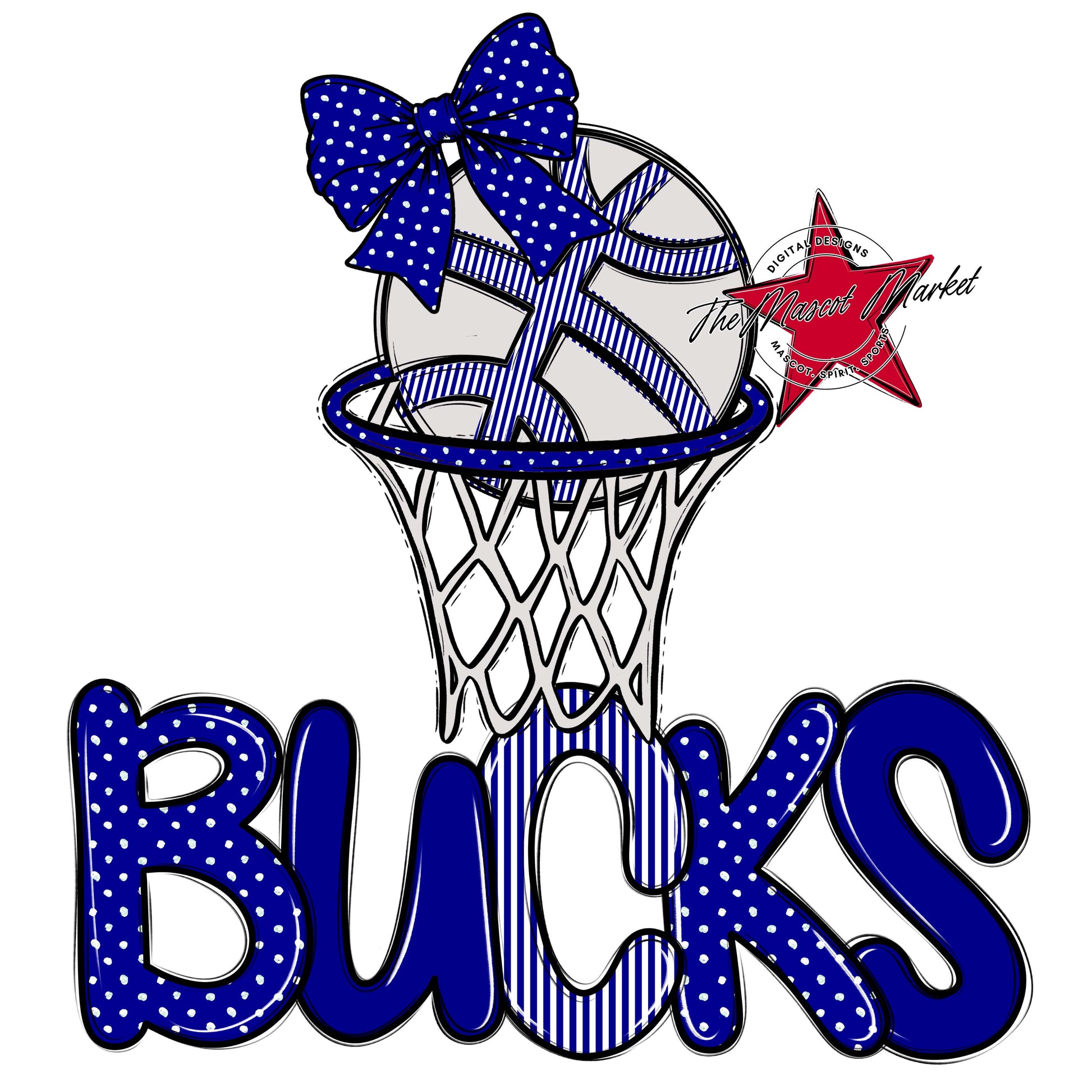 Bucks Basketball Spirit Design-Blue