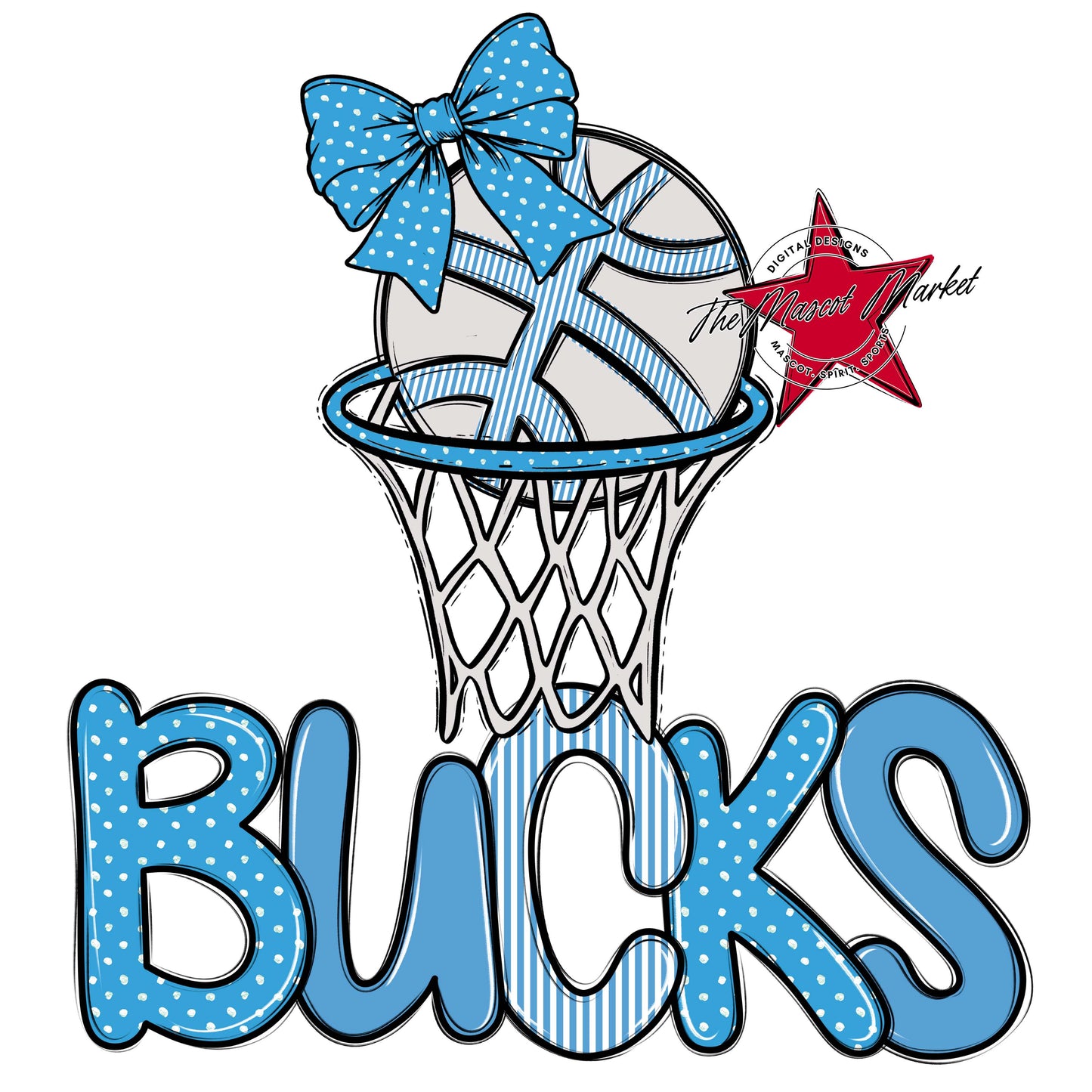 Bucks Basketball Spirit Design-Carolina Blue