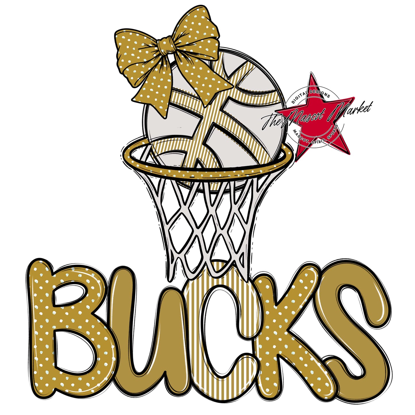 Bucks Basketball Spirit Design-Gold