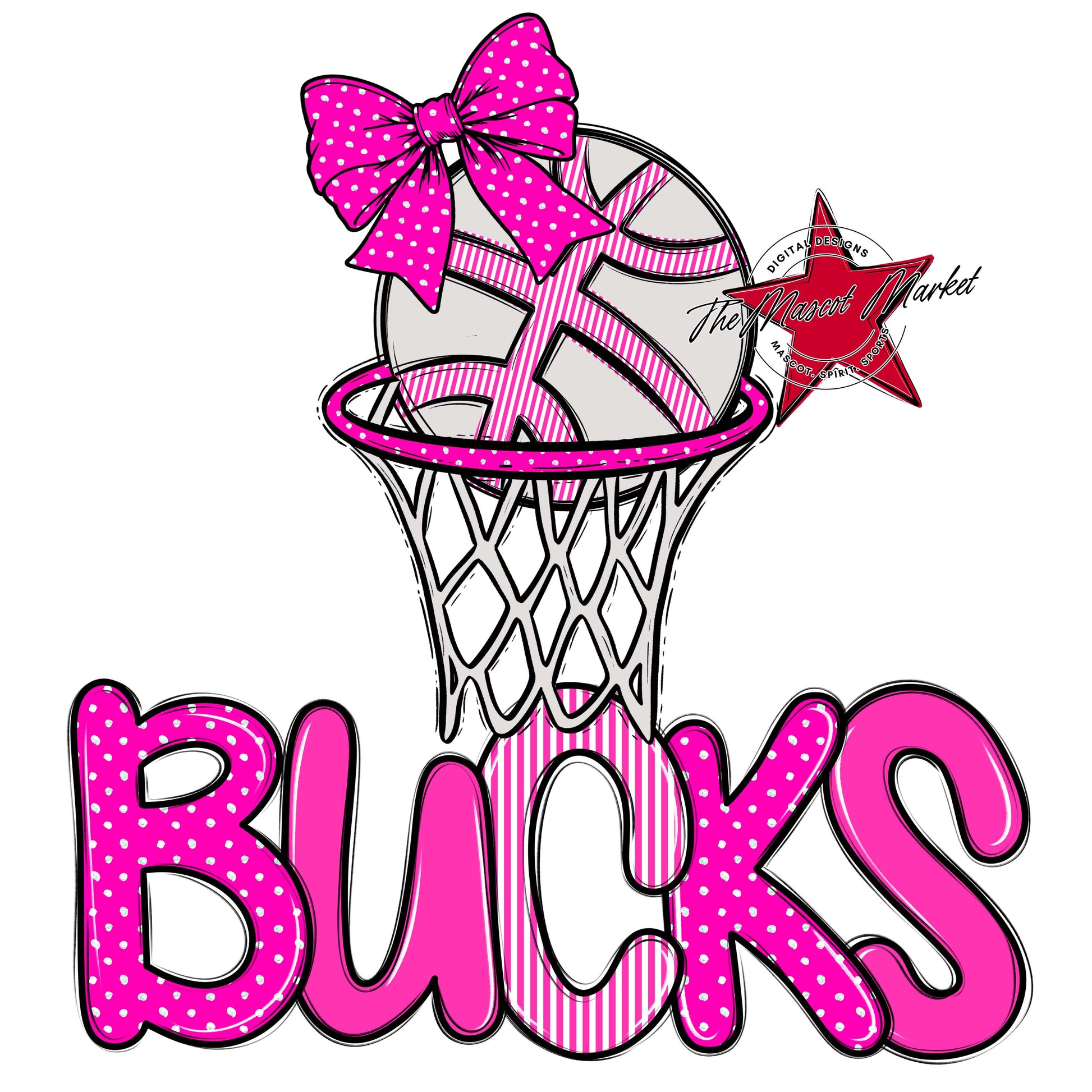 Bucks Basketball Spirit Design-Pink
