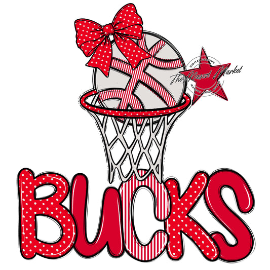 Bucks Basketball Spirit Design-Red