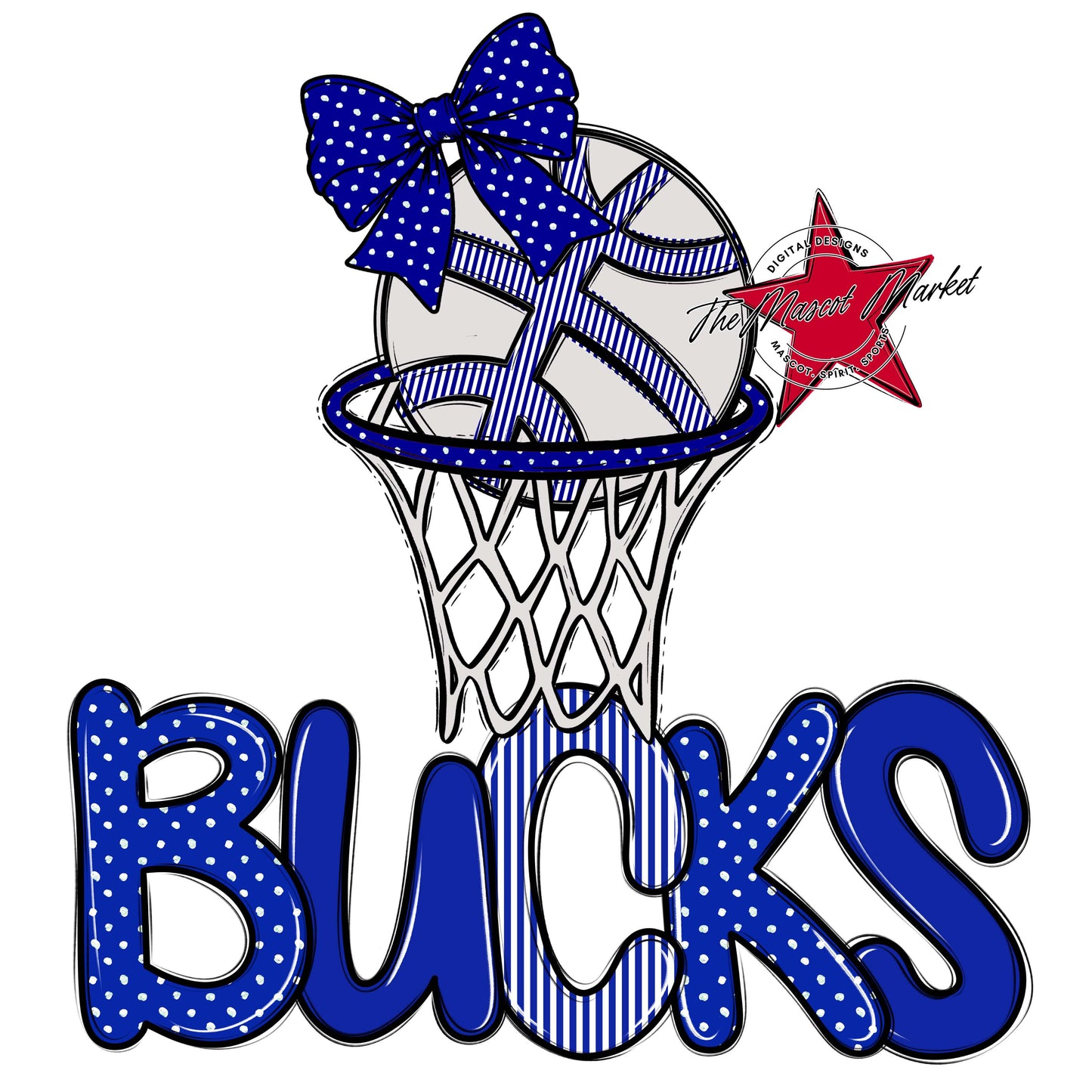 Bucks Basketball Spirit Design-Royal Blue