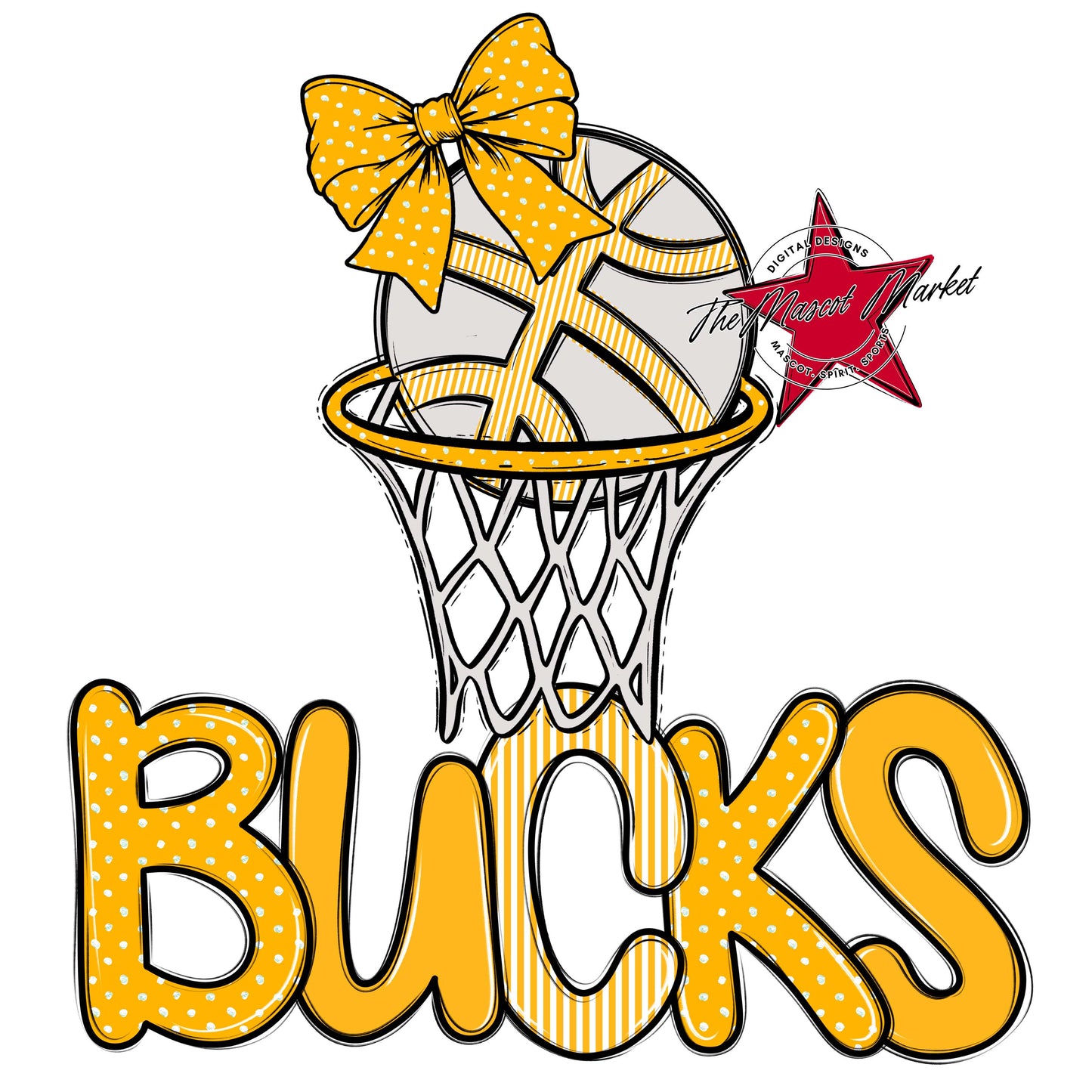 Bucks Basketball Spirit Design-Yellow