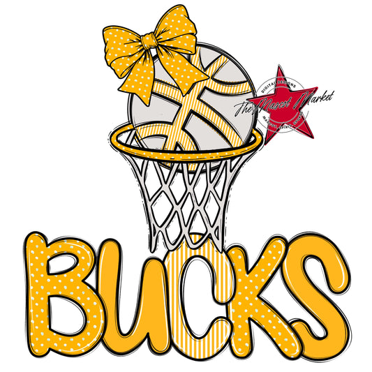 Bucks Basketball Spirit Design-Yellow