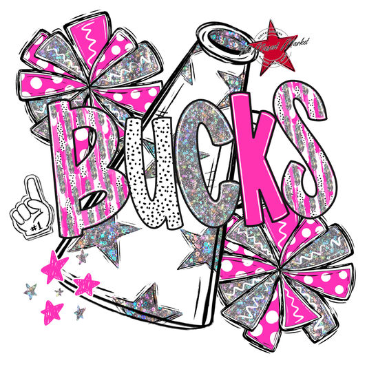 Bucks Cheer Megaphone Scrape-Pink