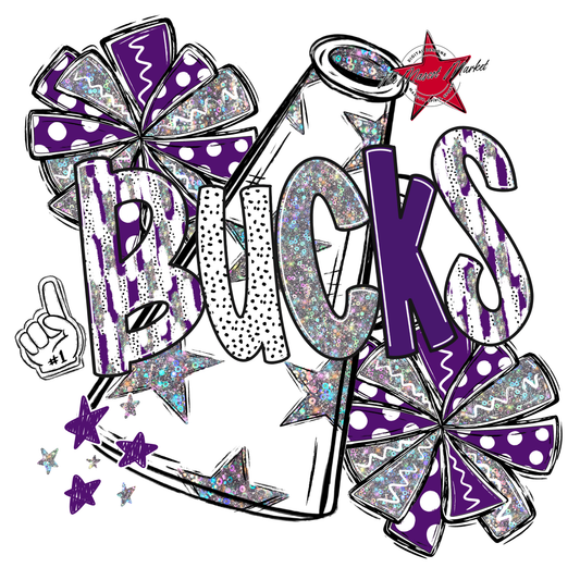 Bucks Cheer Megaphone Scrape-Purple