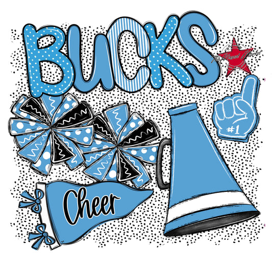 Bucks Cheer Spirit-Carolina Blue