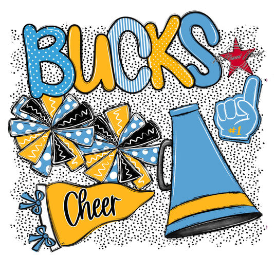Bucks Cheer Spirit-Carolina Blue & Yellow