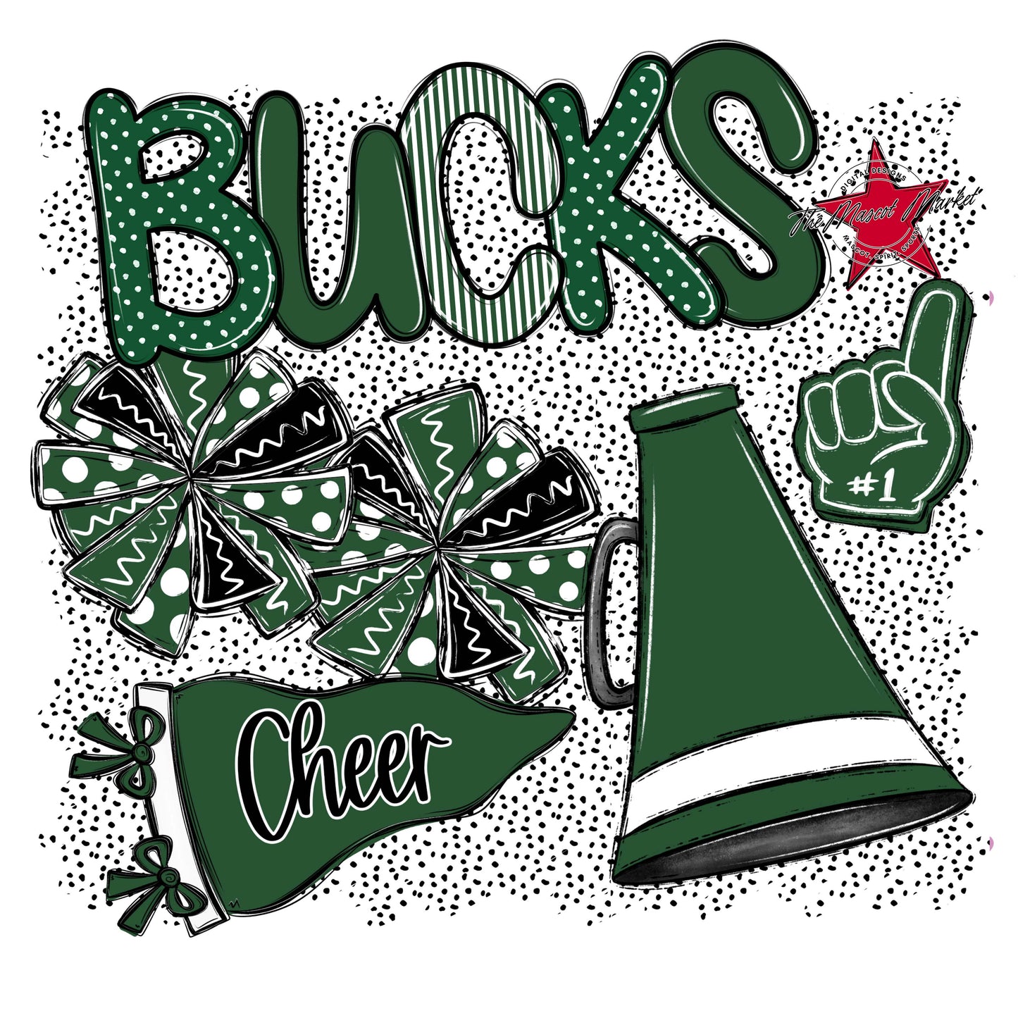 Bucks Cheer Spirit-Green