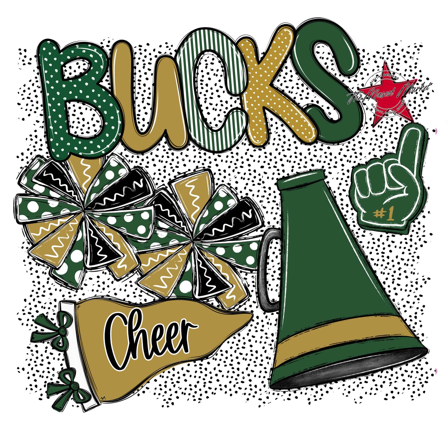 Bucks Cheer Spirit-Green & Gold