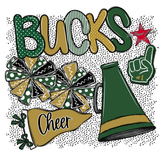 Bucks Cheer Spirit-Green & Gold