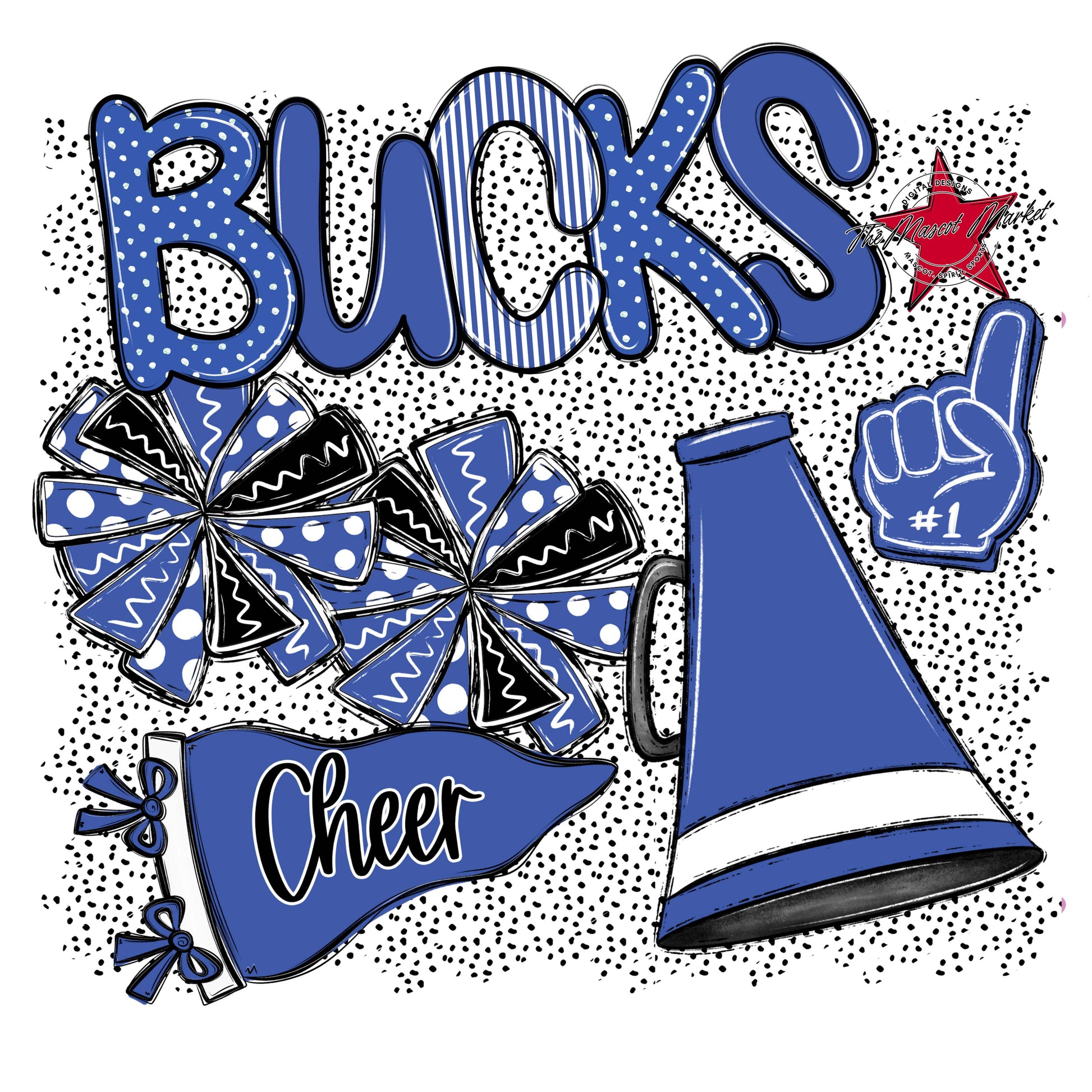 Bucks Cheer Spirit-Off Blue
