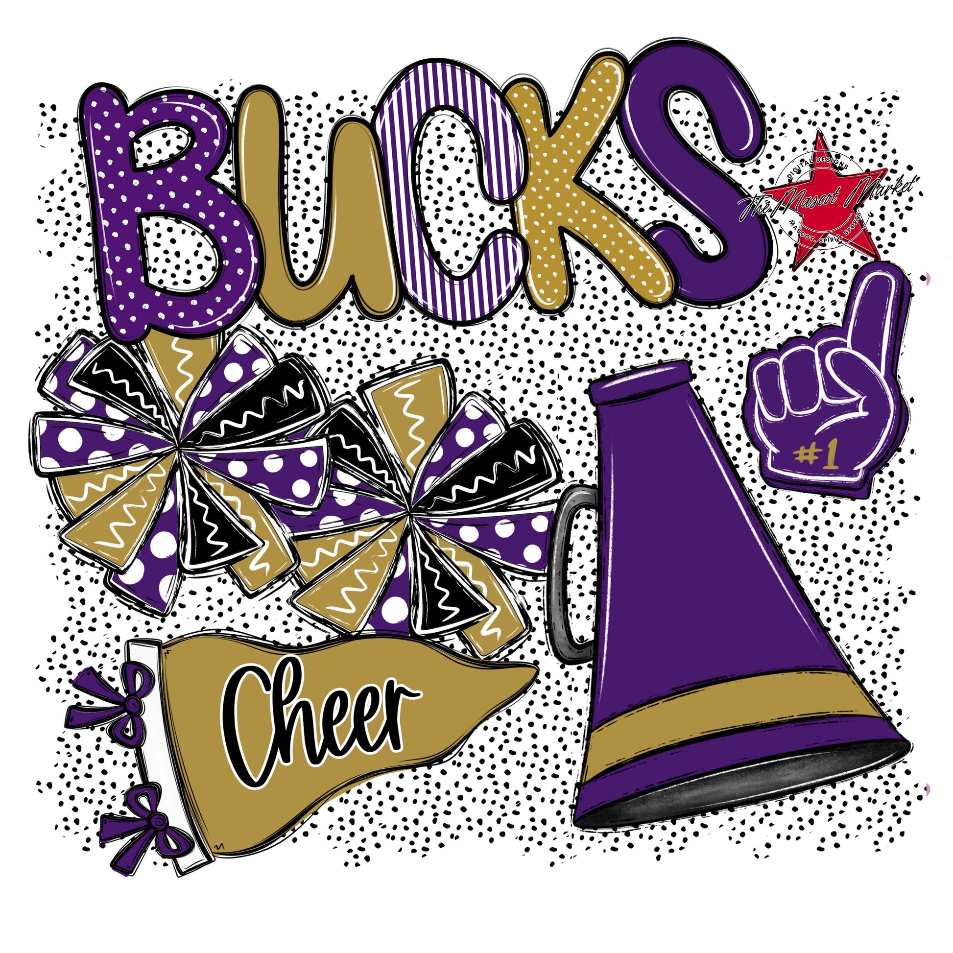 Bucks Cheer Spirit-Purple & Gold