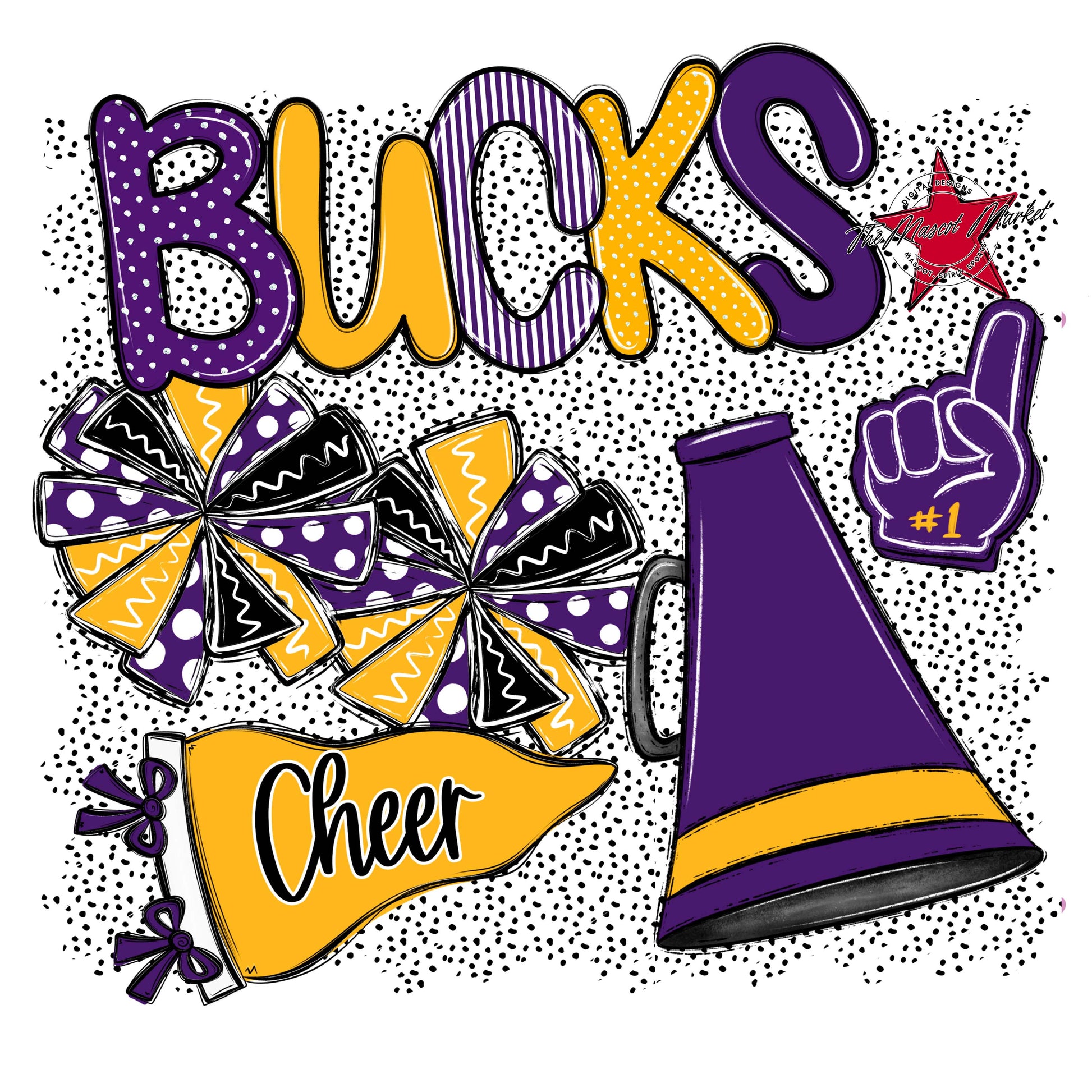 Bucks Cheer Spirit-Purple & Yellow