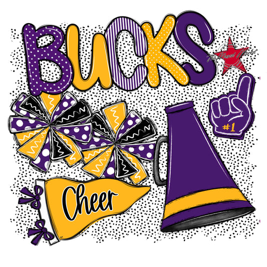Bucks Cheer Spirit-Purple & Yellow