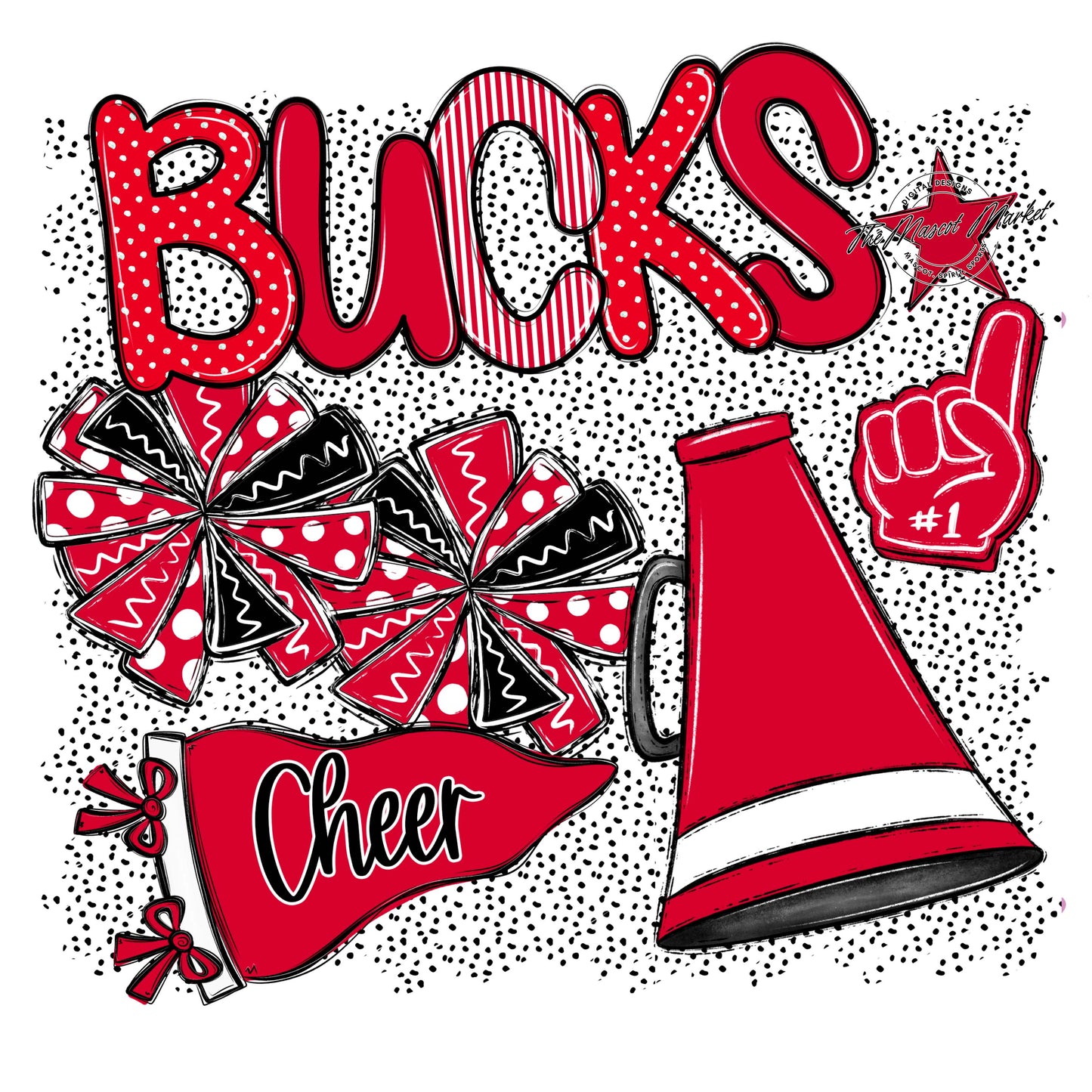 Bucks Cheer Spirit-Red