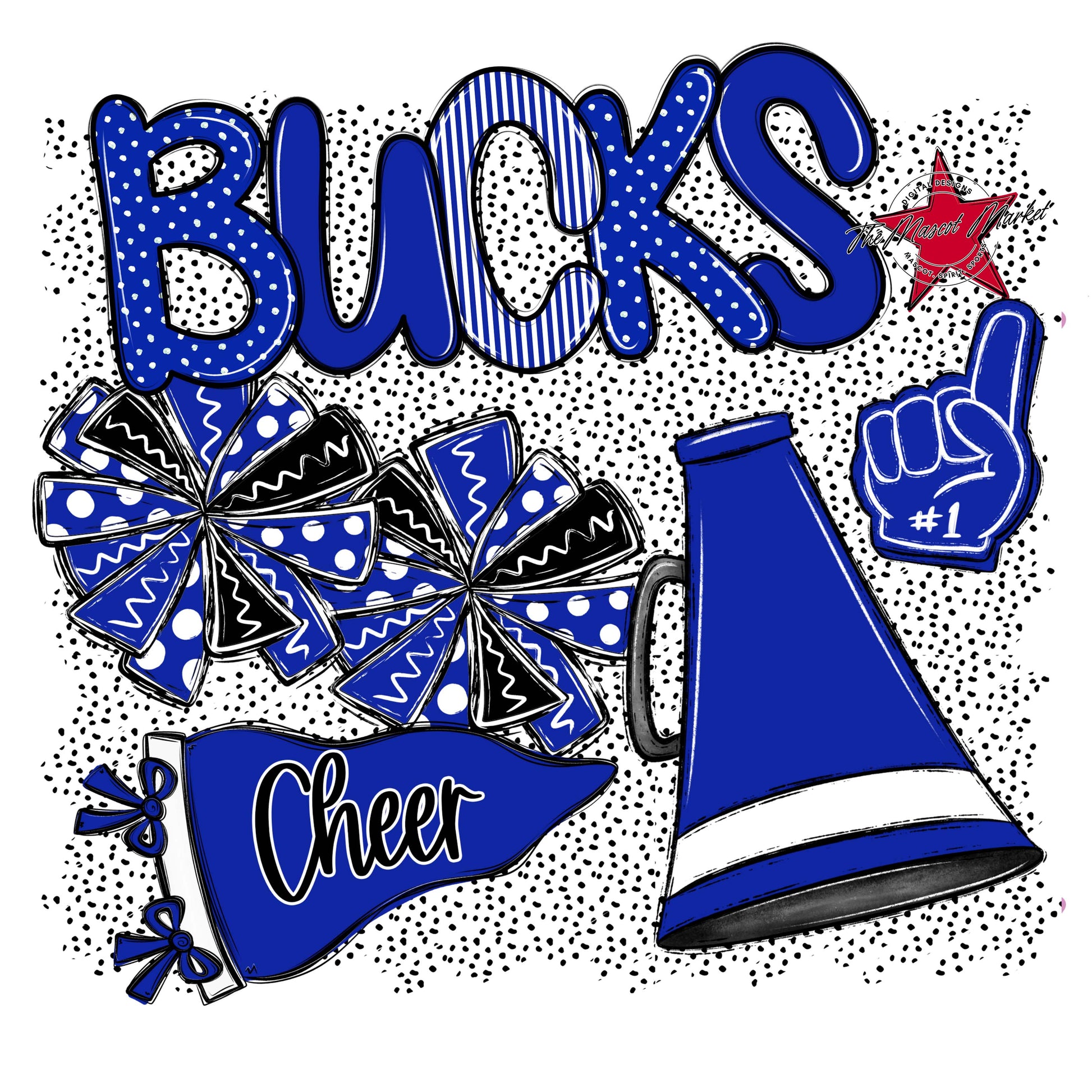 Bucks Cheer Spirit-Royal Blue