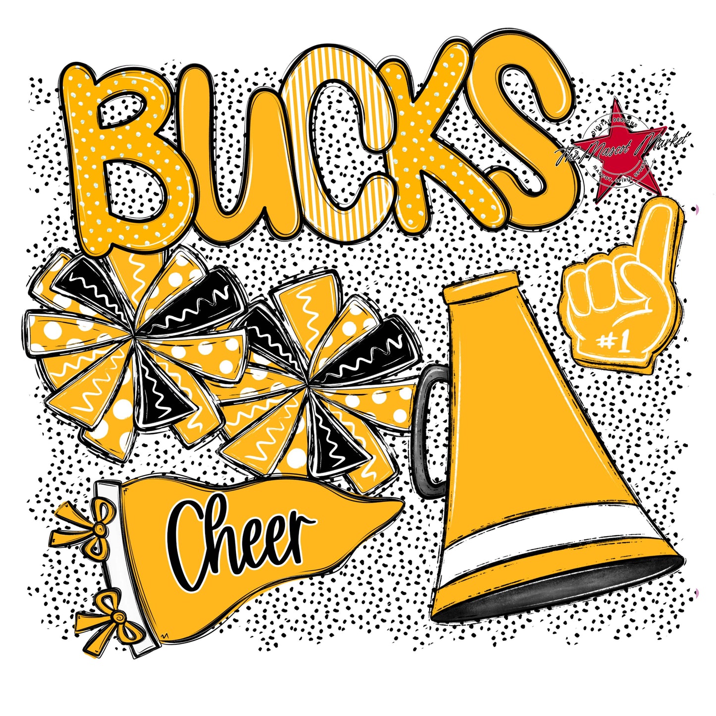 Bucks Cheer Spirit-Yellow