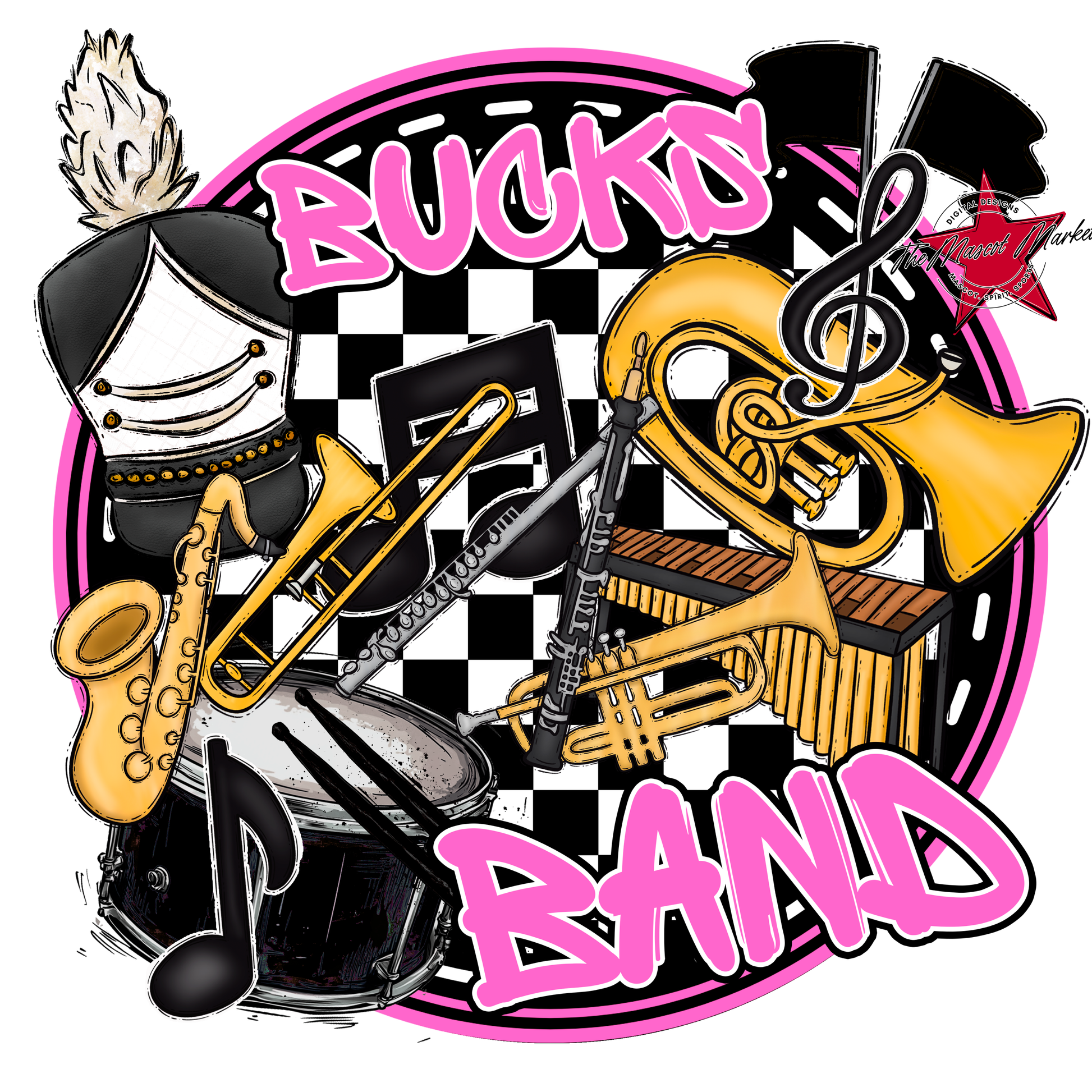 Bucks Circle Band Design-Baby Pink