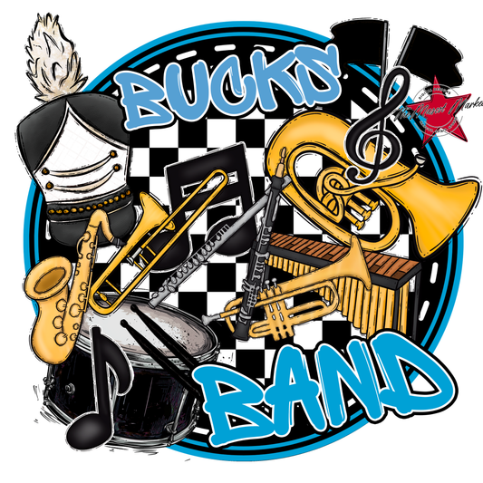 Bucks Circle Band Design-Carolina Blue