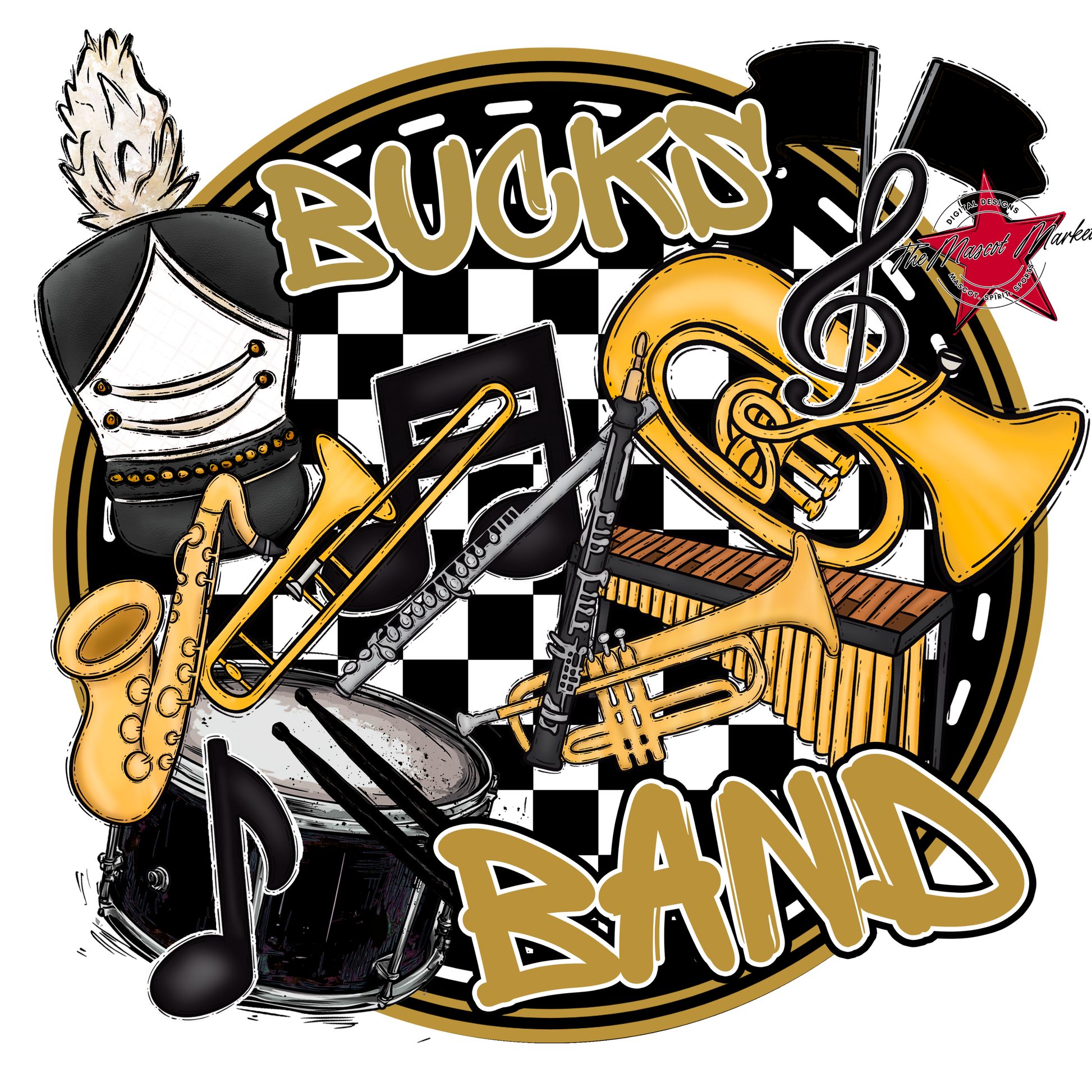 Bucks Circle Band Design-Gold
