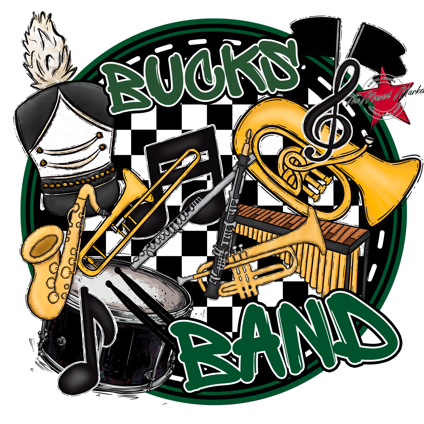 Bucks Circle Band Design-Green