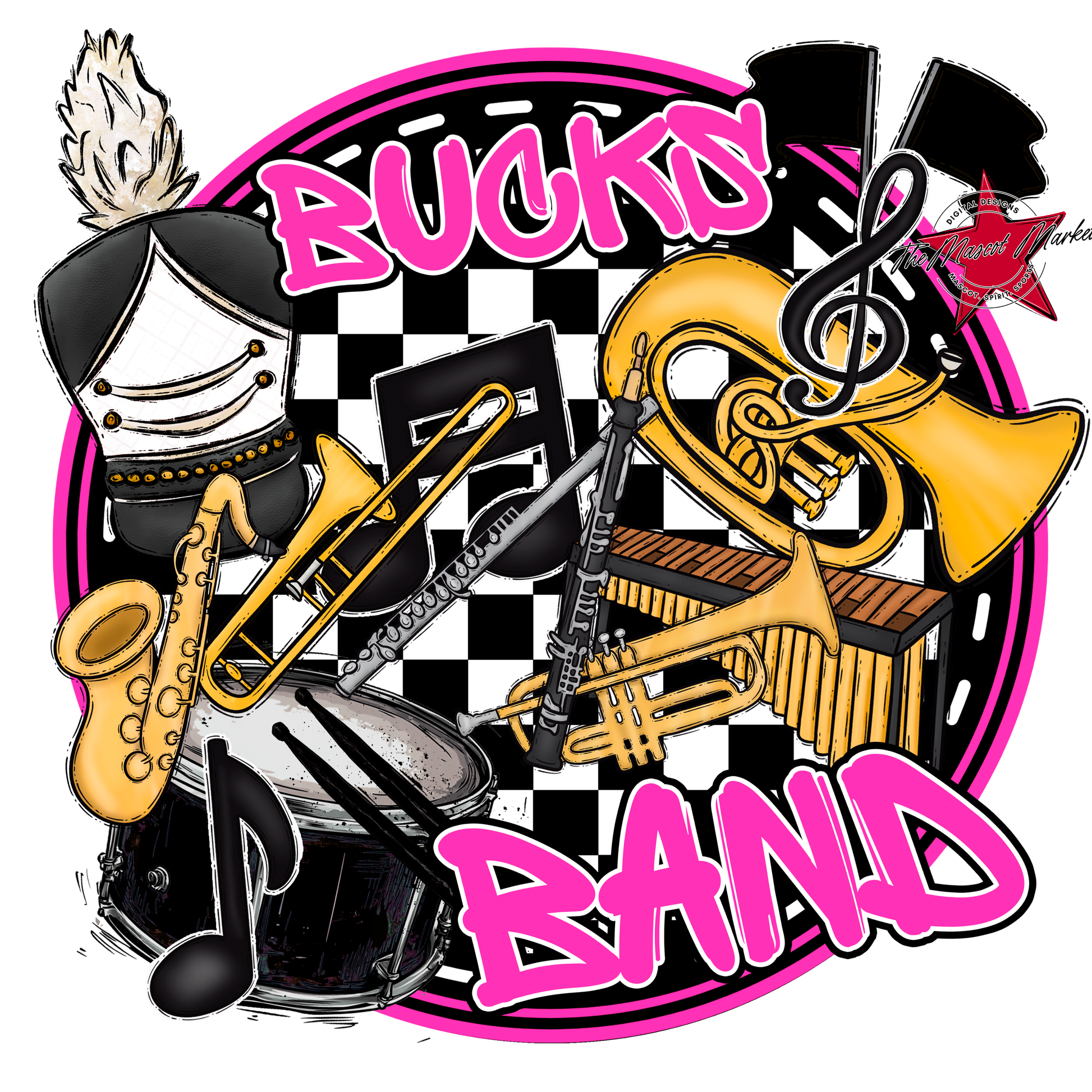 Bucks Circle Band Design-Pink