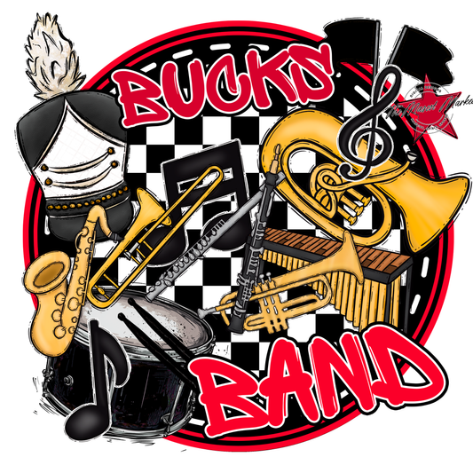 Bucks Circle Band Design-Red