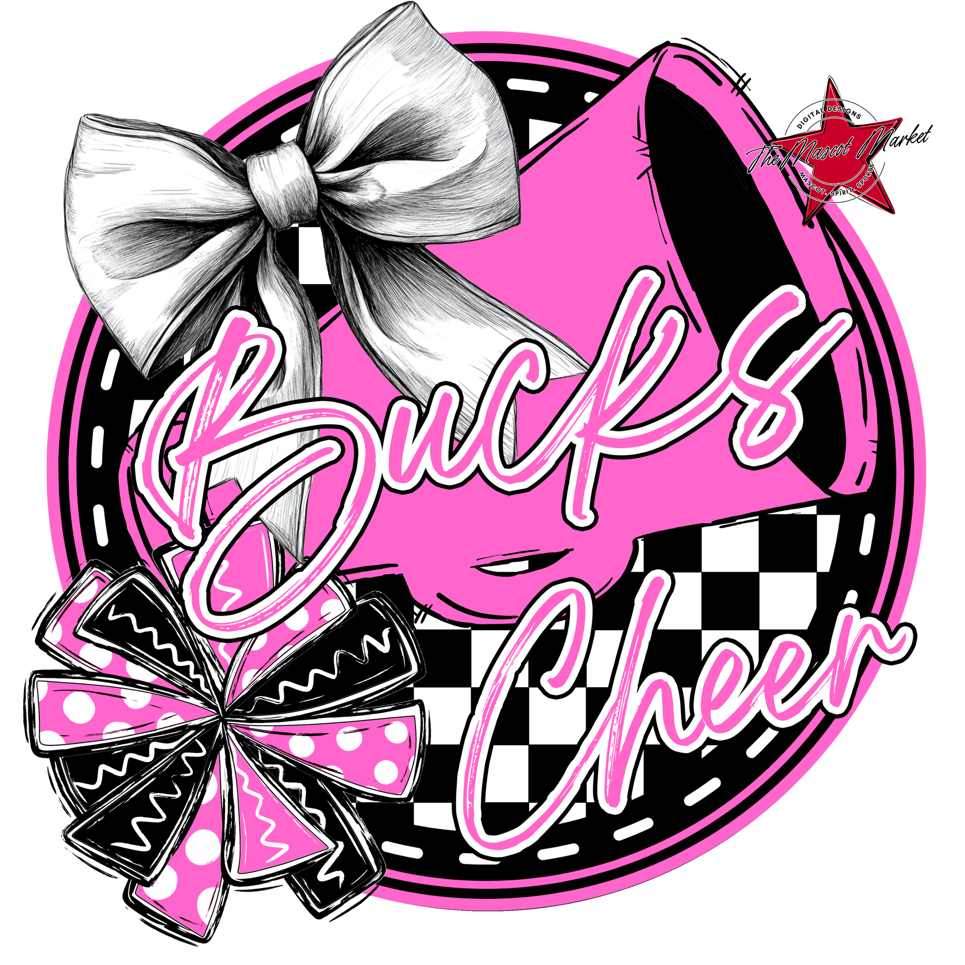 Bucks Circle Cheer Design-Baby Pink