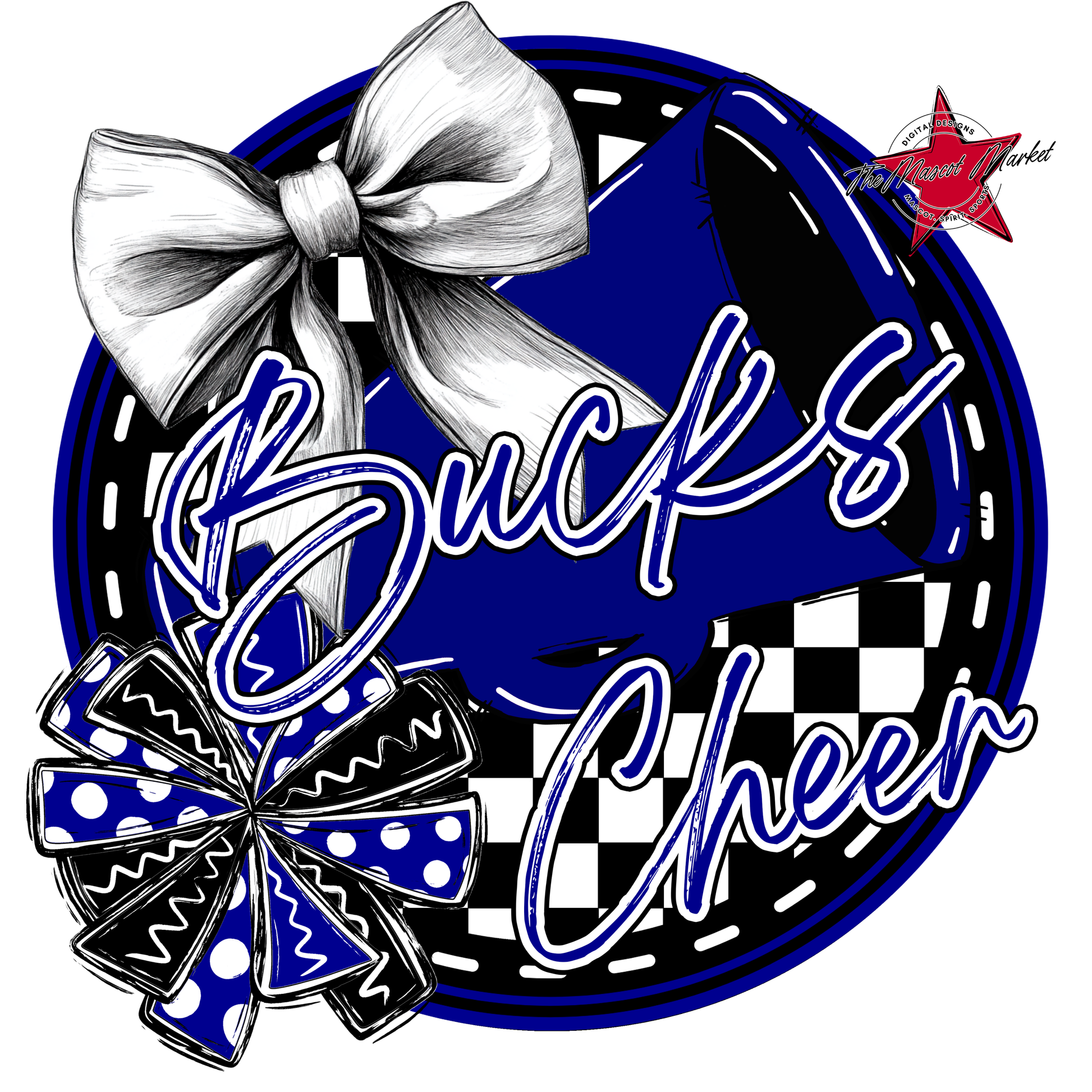 Bucks Circle Cheer Design-Blue