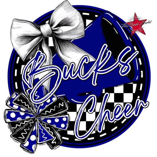 Bucks Circle Cheer Design-Blue